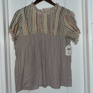 Alatr’d state multi colour natural fringe top